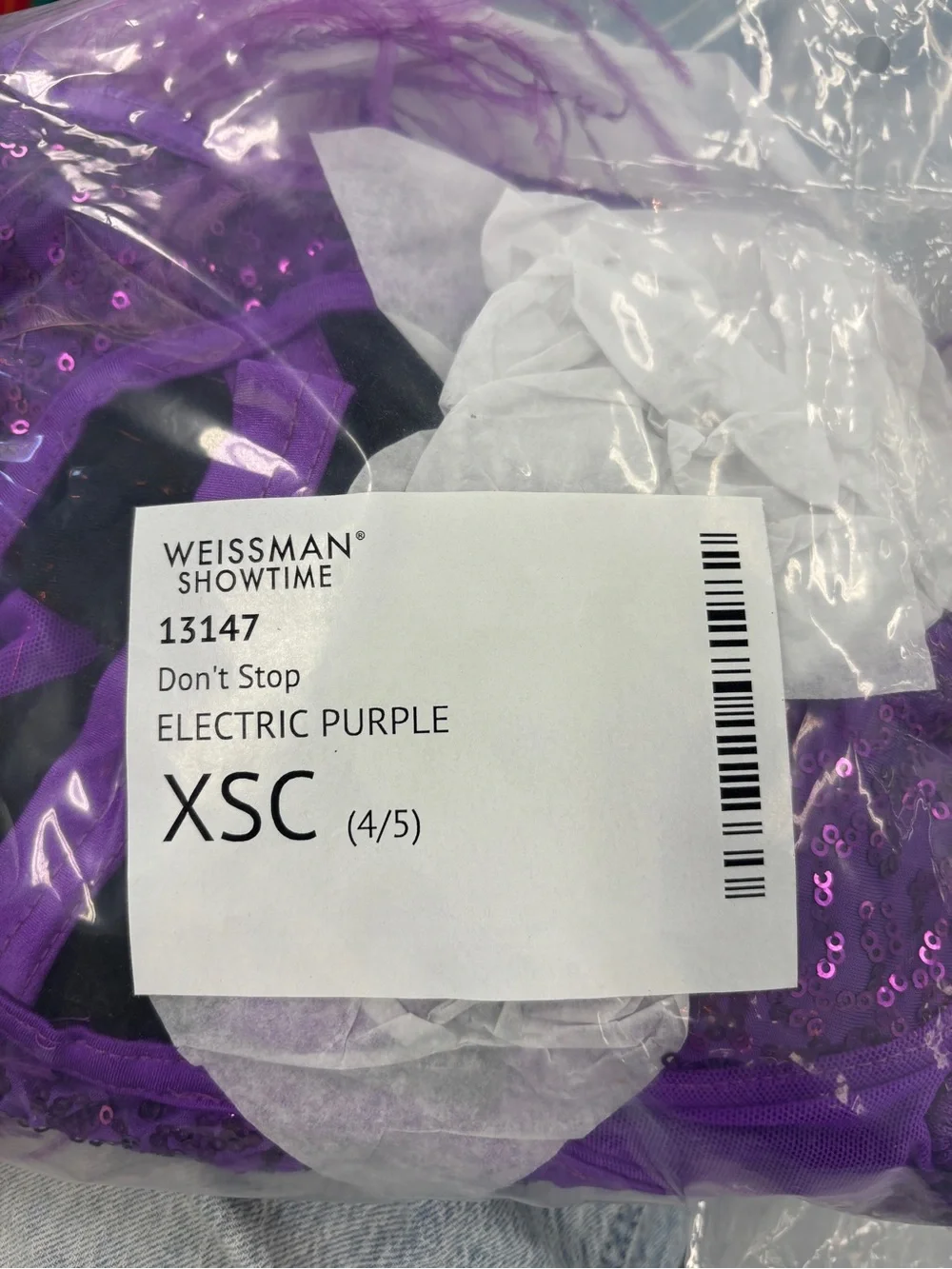 Weissman Purple Feathered Fringe Dance Costume